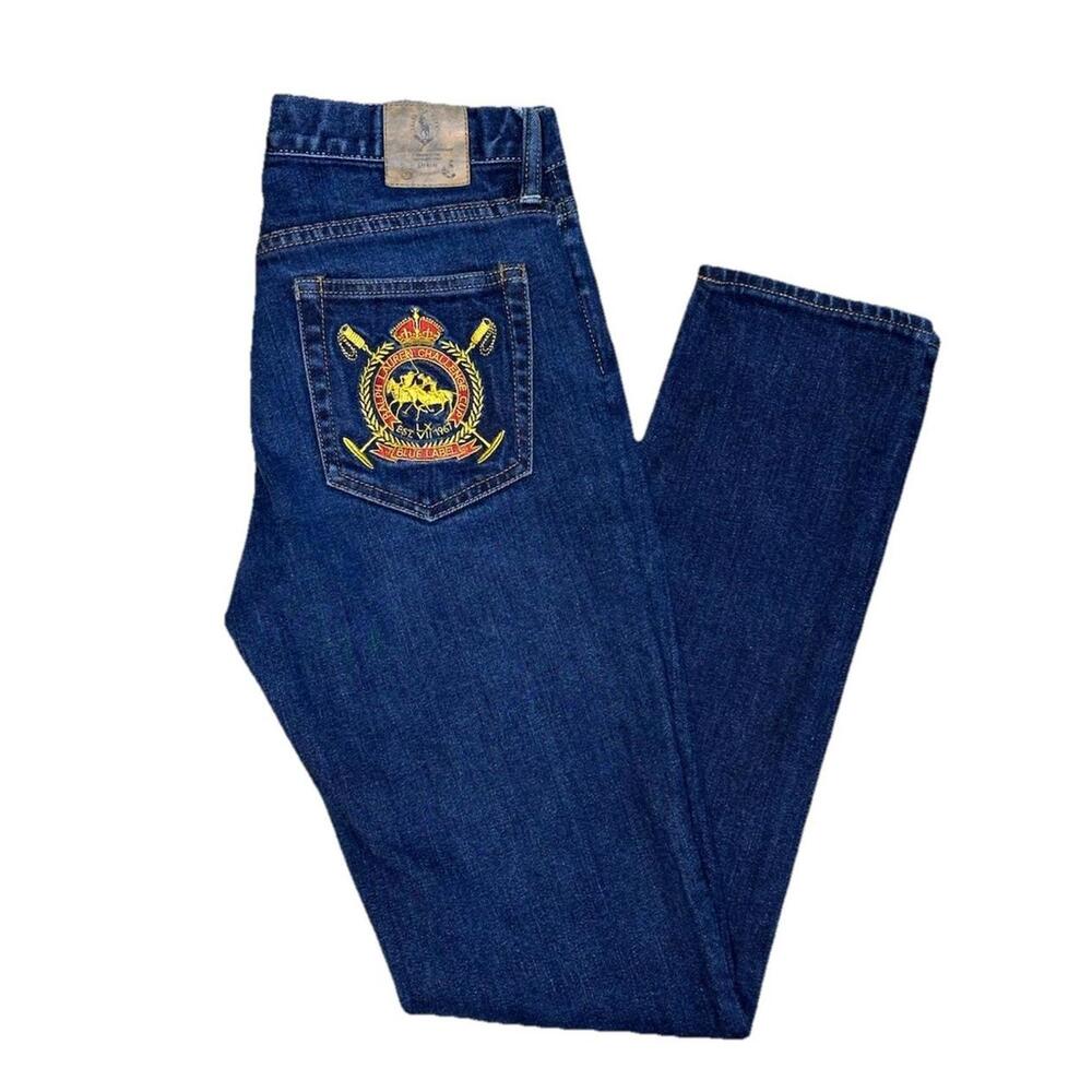 Ralph Lauren Sport Womens 28 Thompson 650 Challenge Cup Embroidered Skinny Jeans
